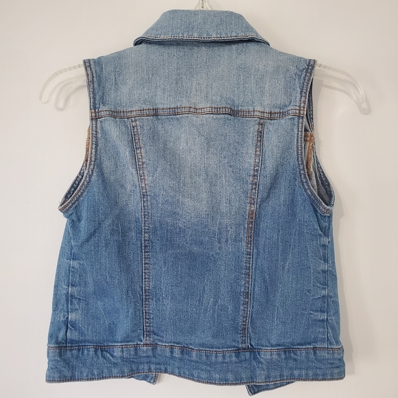 Mossimo Jean Denim Vest Sleeveless Jacket Size Small Medium Wash - Picture 6 of 8